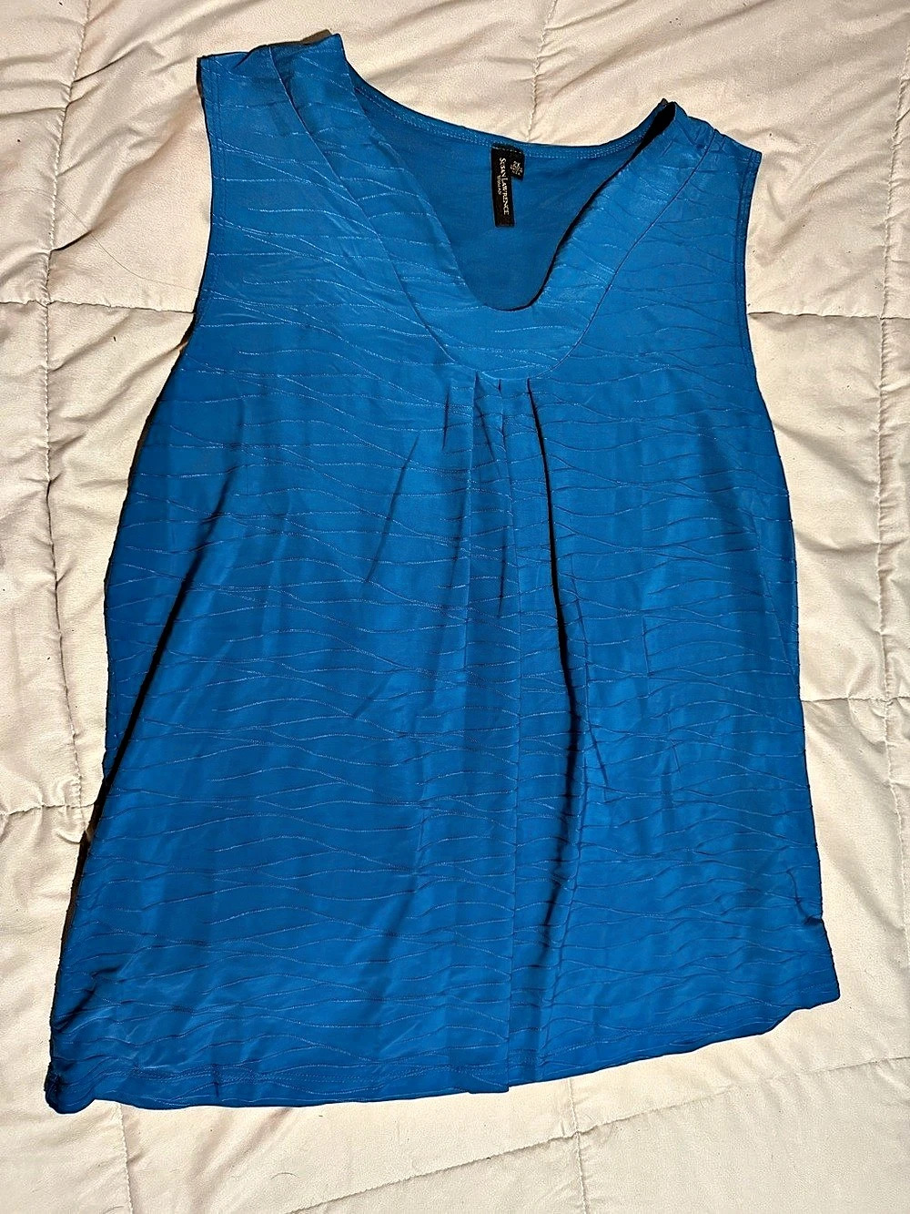 Susan Lawrence Textured Tank Top in Blue Size 2X Like New